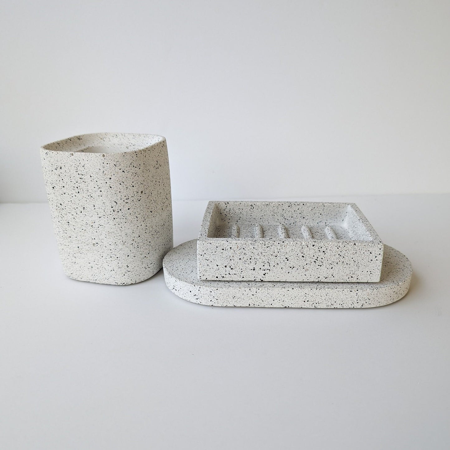 Concrete Toothbrush Holder, Modern Stone Toothbrush Container, Bathroom Sink Dish