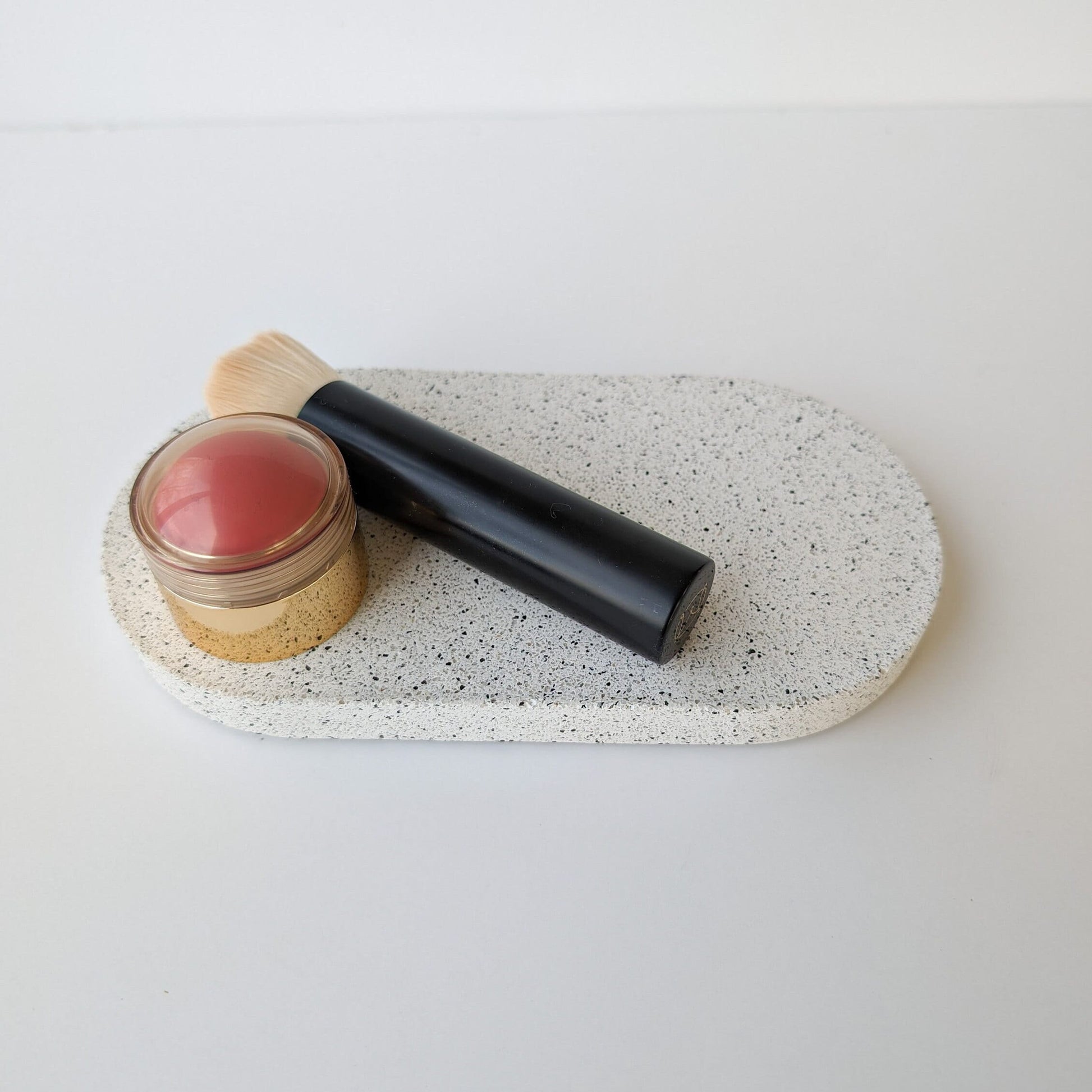 Concrete Skincare Tray, Oval Makeup Tray, Neutral Oval Tray