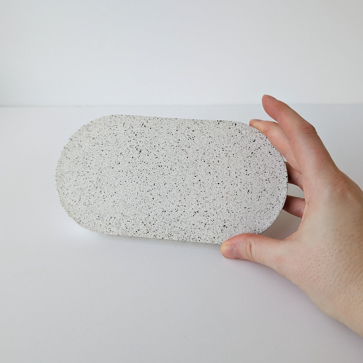 Concrete Skincare Tray, Oval Makeup Tray, Neutral Oval Tray