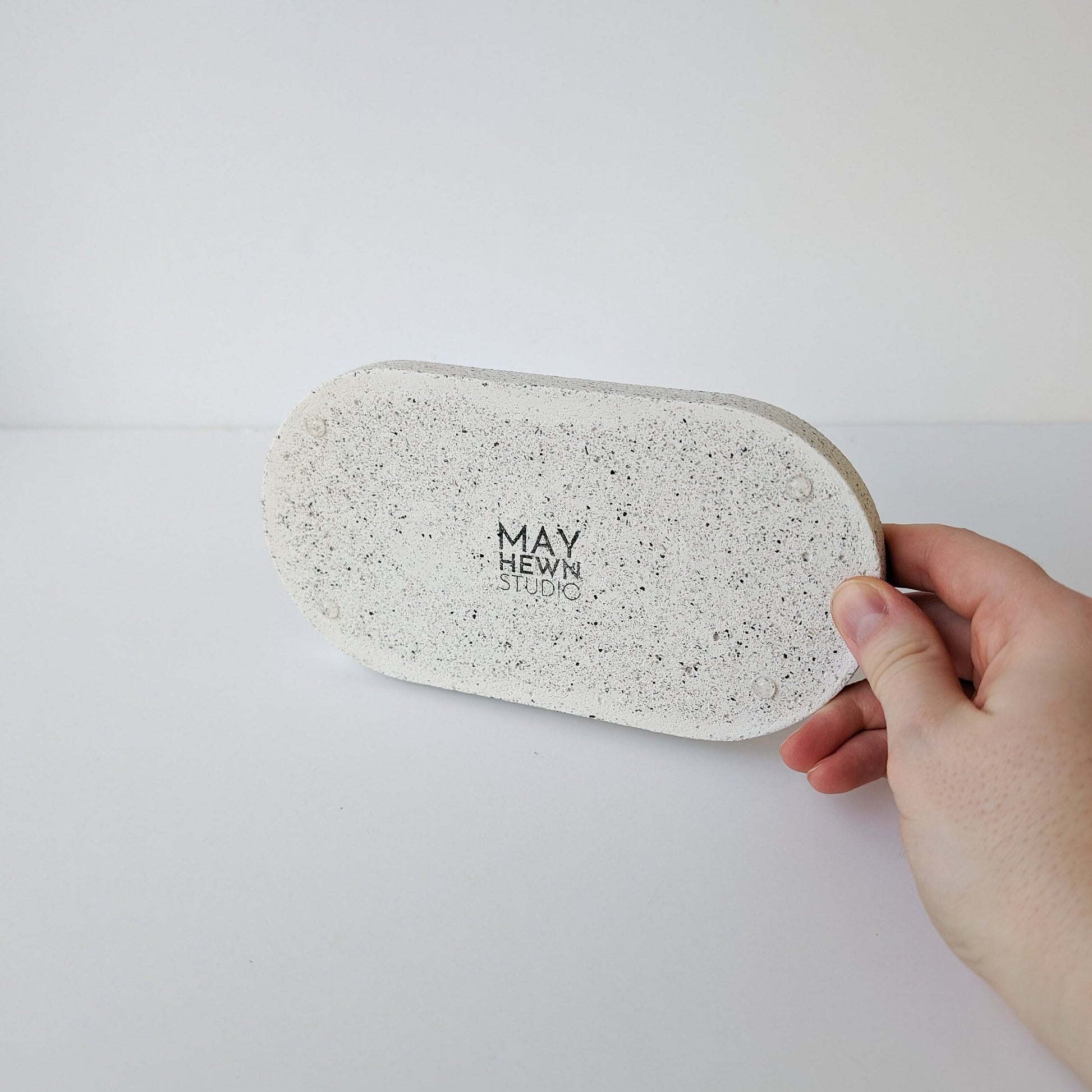 Concrete Skincare Tray, Oval Makeup Tray, Neutral Oval Tray