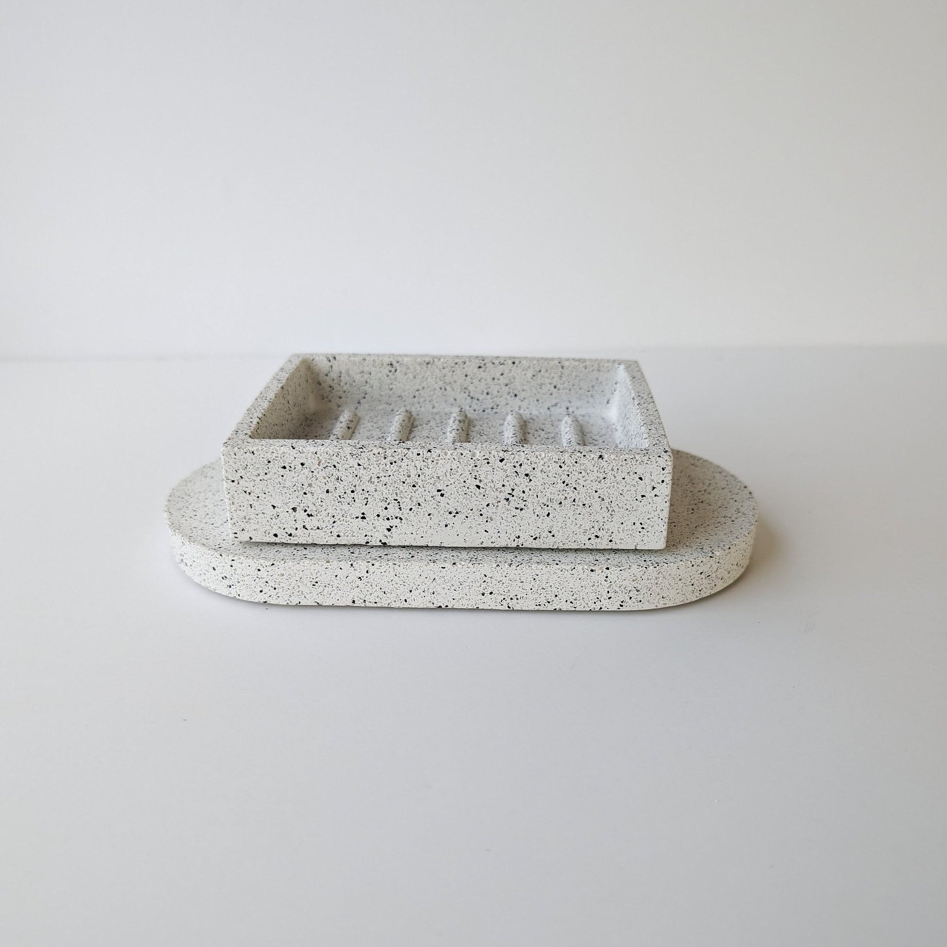 Concrete Skincare Tray, Oval Makeup Tray, Neutral Oval Tray