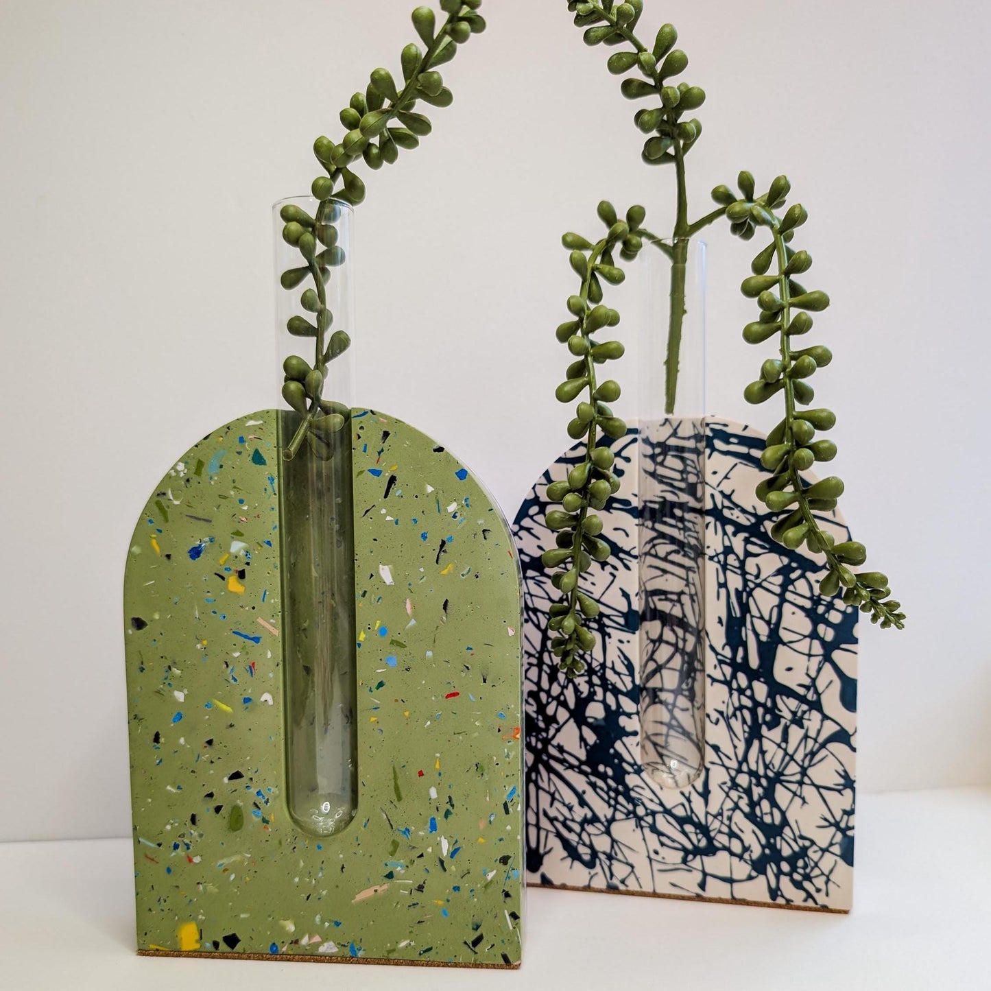 Terrazzo Plant Propagation Bookend, Modern Planter Bookend, Indoor Plant Decor, Unique Gift for Plant Lovers