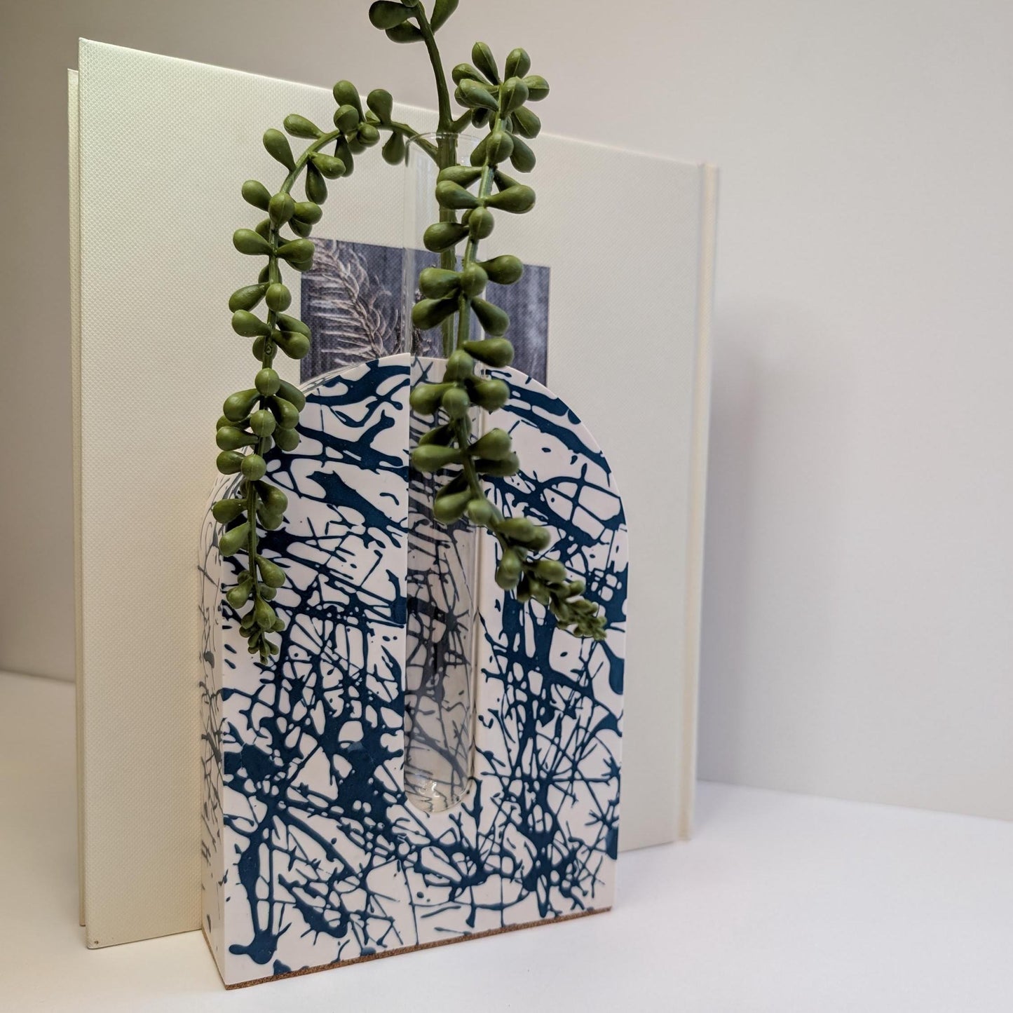 Neutral Terrazzo Plant Propagation Bookend, Modern Planter Bookend, Indoor Plant Decor, Unique Gift for Plant Lovers