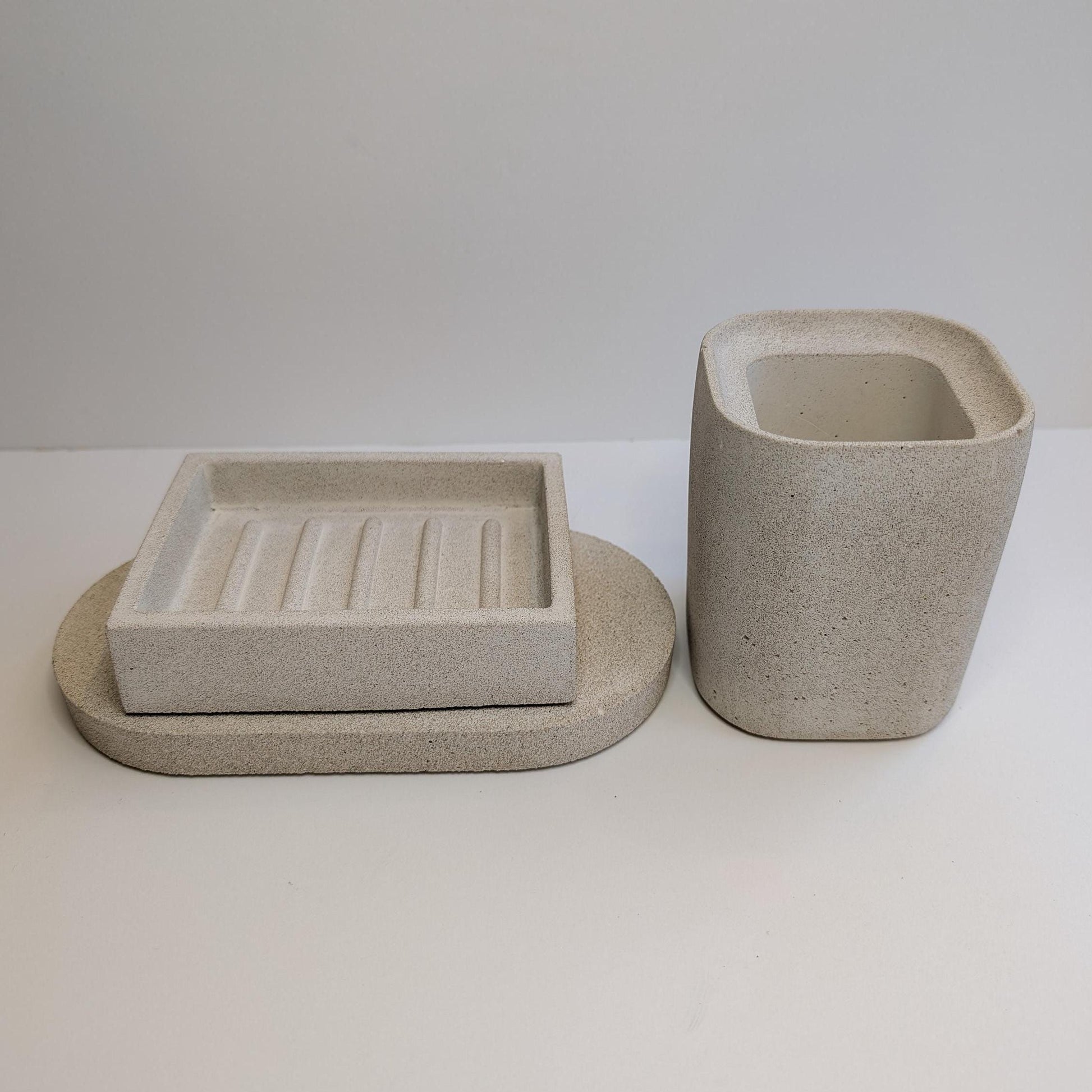 Concrete Toothbrush Holder, Modern Stone Toothbrush Container, Bathroom Sink Dish