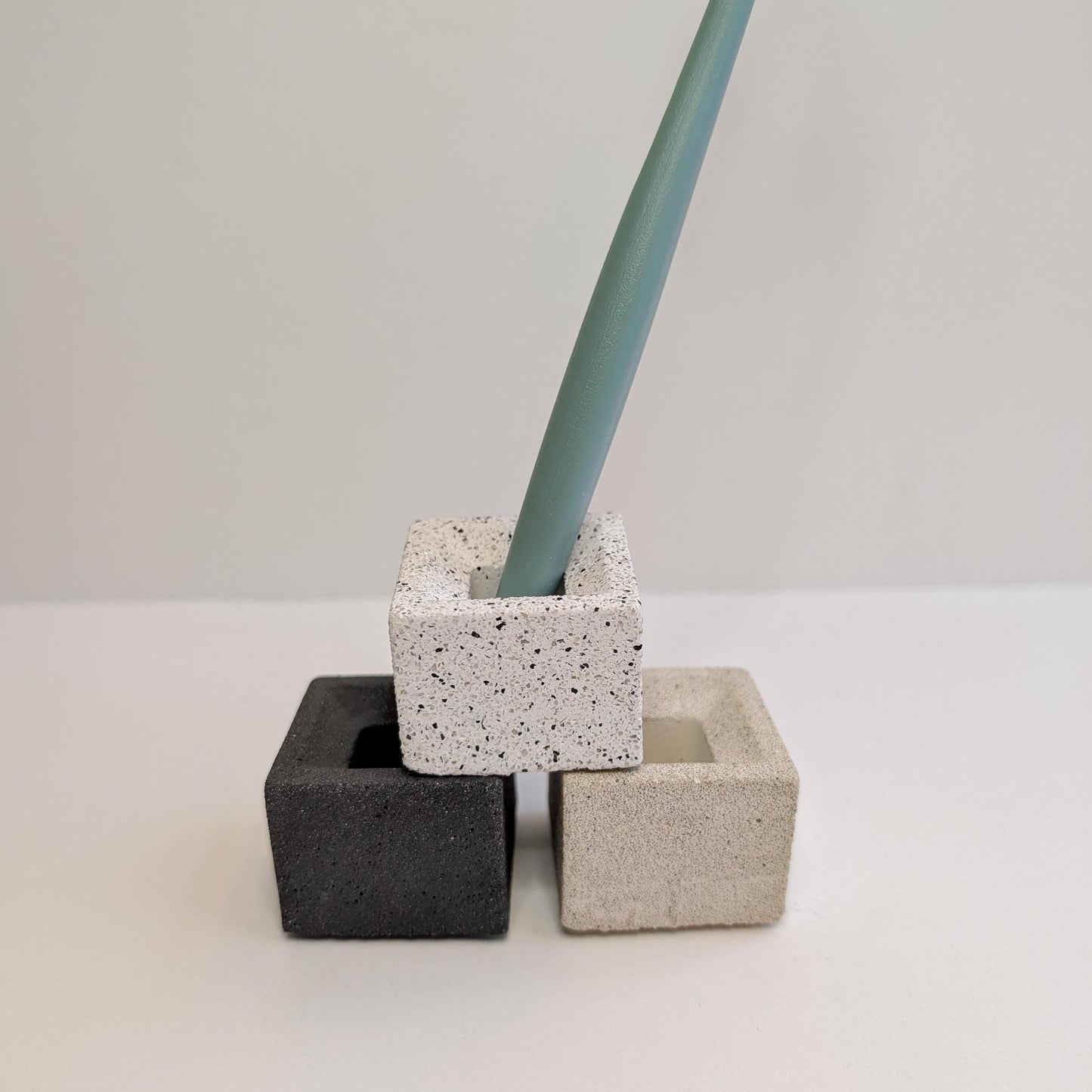 Mini Concrete Toothbrush Holder, Modern Stone Toothbrush Container, Minimalist Toothbrush Holder