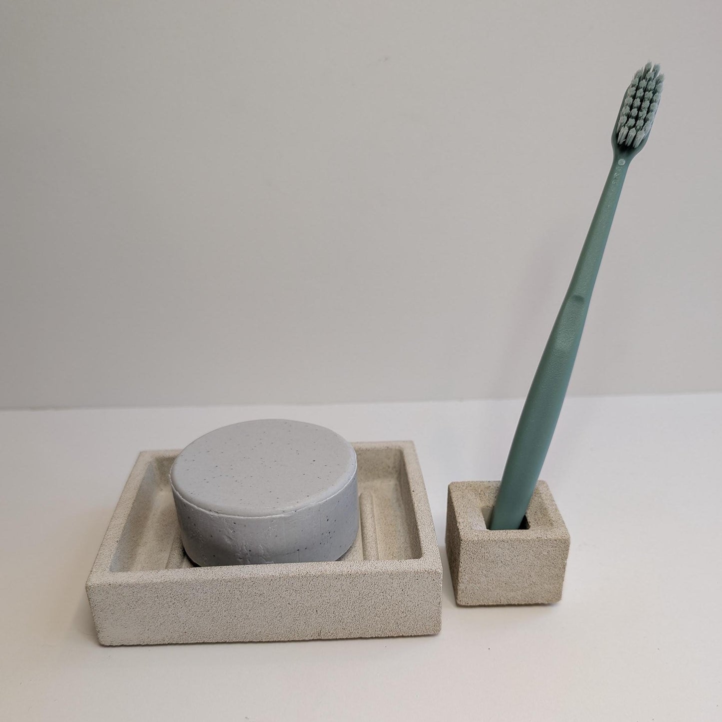 Mini Concrete Toothbrush Holder, Modern Stone Toothbrush Container, Minimalist Toothbrush Holder