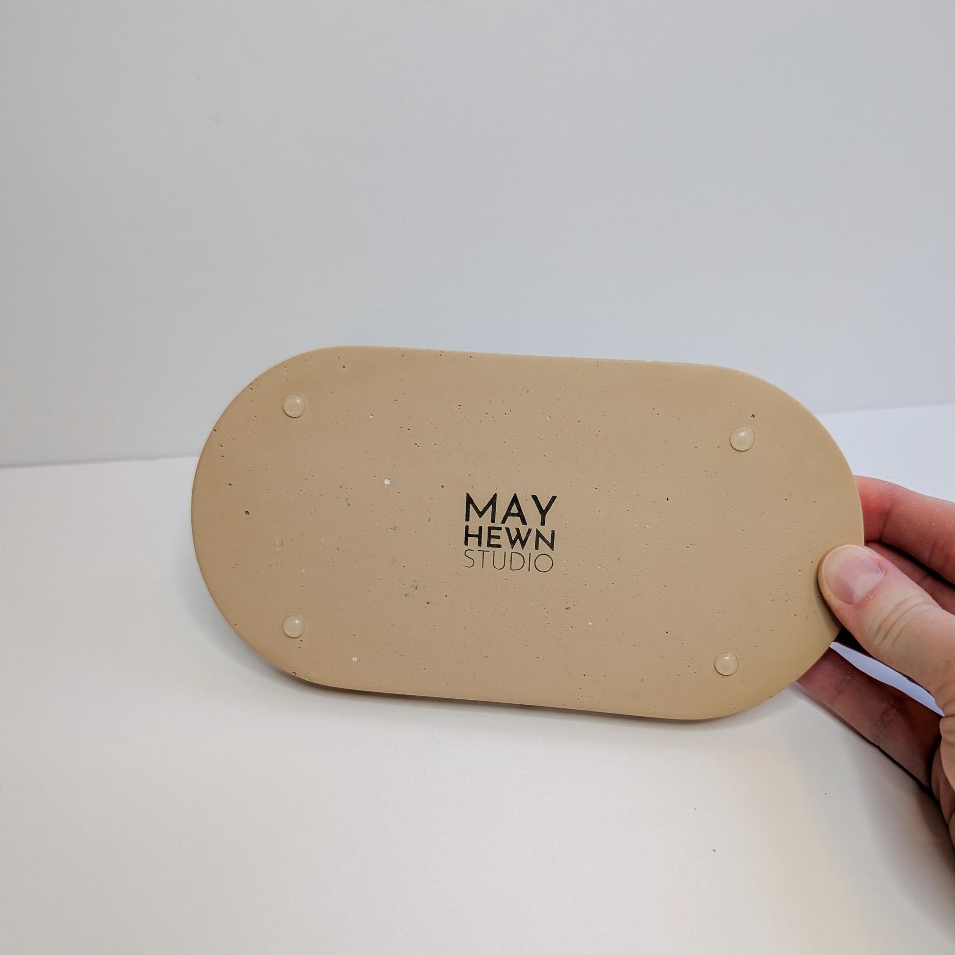 Tan and White Terrazzo Small Tray, Terrazzo Makeup Tray, Neutral Oval Tray