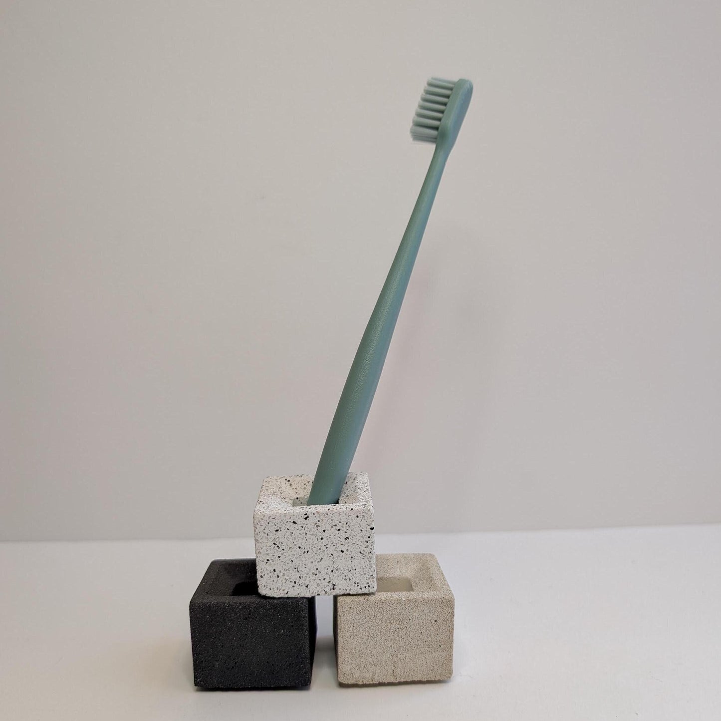 Mini Concrete Toothbrush Holder, Modern Stone Toothbrush Container, Minimalist Toothbrush Holder