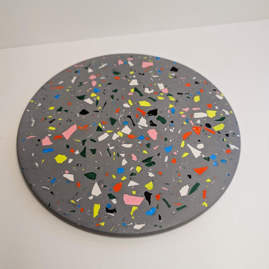 Colorful Terrazzo Decorative Tray, Maximalist Terrazzo Centerpiece, Multicolored Trinket Tray