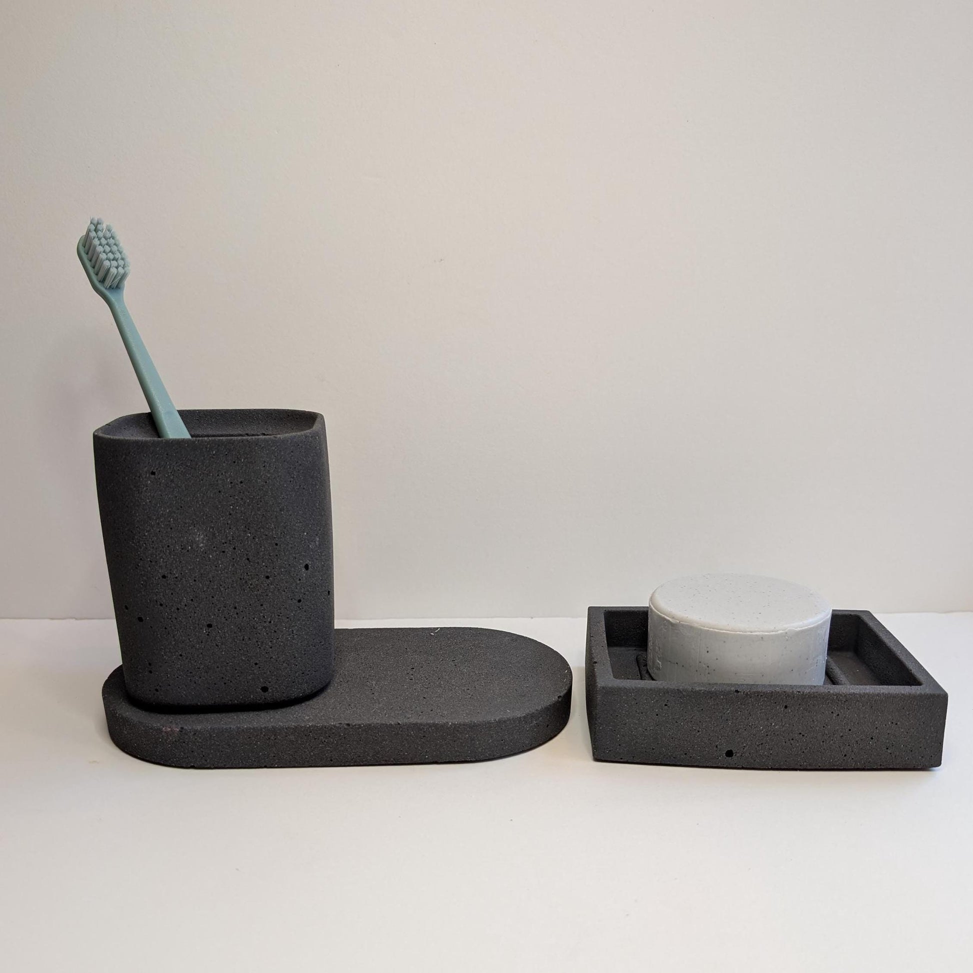 Concrete Toothbrush Holder, Modern Stone Toothbrush Container, Bathroom Sink Dish