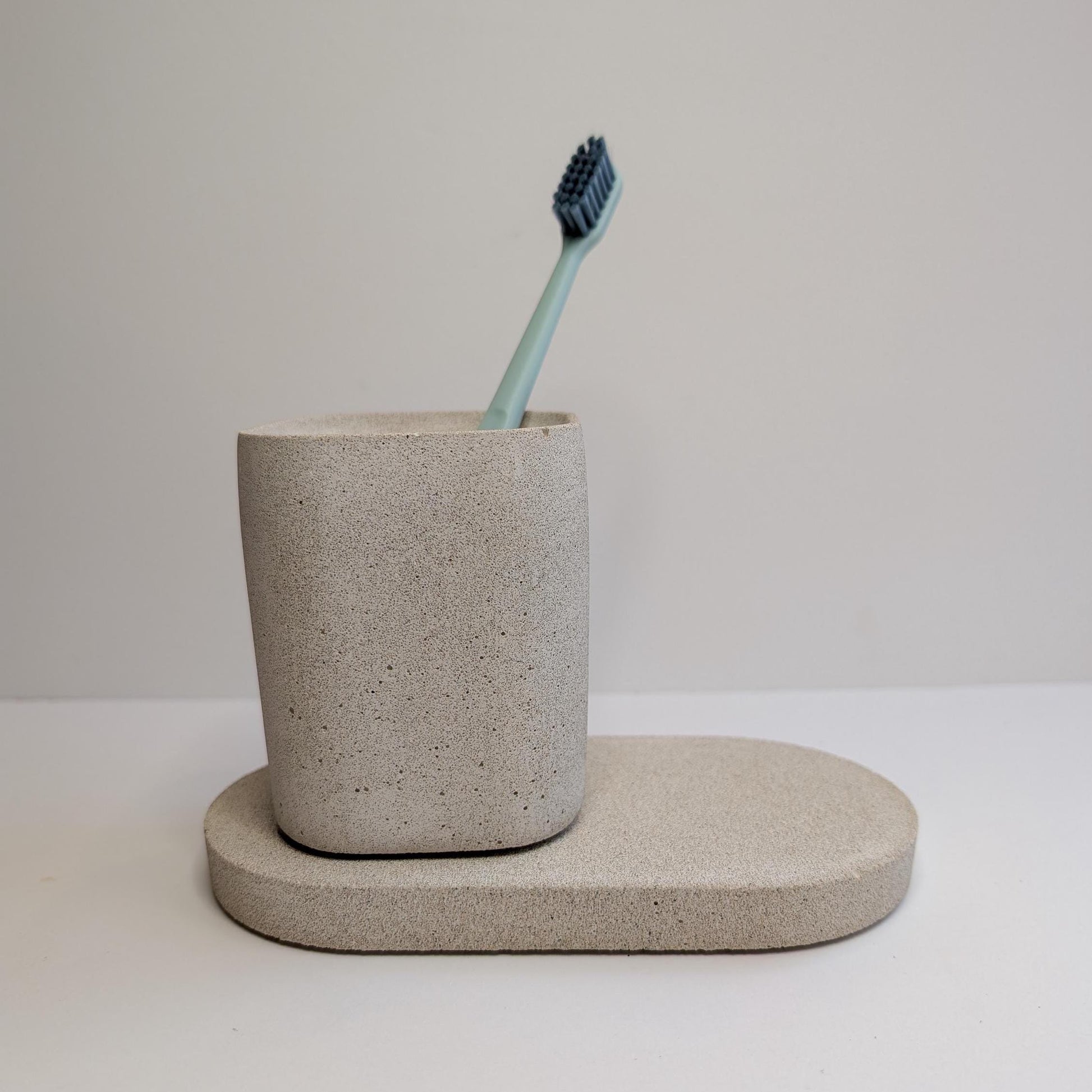 Concrete Toothbrush Holder, Modern Stone Toothbrush Container, Bathroom Sink Dish